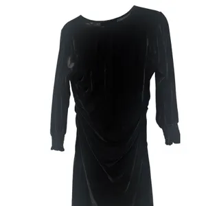Zara Black Velvet Long Sleeve Dress Size S thumbnail 10