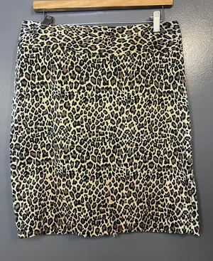Marianne Skirt Womens 10 Leopard Print Animal Pencil Stretch Made in USA thumbnail 1