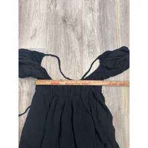Free People Endless Summer Marina Tie Back Cotton Babydoll Dress Black Size XS thumbnail 8