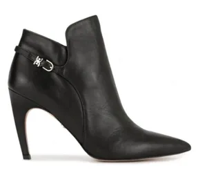 Sam Edelman Fiora Black Leather Stilleto Booties Size 9M thumbnail 1
