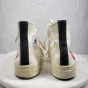 Converse x Comme des Garcons PLAY Chuck 70 High Top Sneakers M7 W9 Heart Logo thumbnail 7