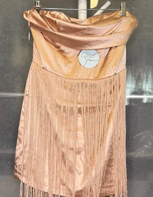 Cloud Ten Strapless Fringe Dress - Gold thumbnail 1