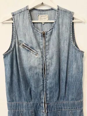 Current Elliott Jumpsuit Size XS Blue Chambray Denim Flight Suit Barn Ranch Wear thumbnail 4
