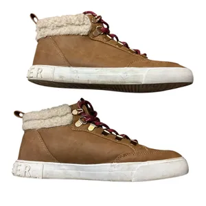 Tommy Hilfiger Jael Brown Shearling Trim High-Top Lace-Up Sneakers thumbnail 2