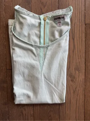 Express Mint Lace-Shoulder Top thumbnail 10