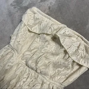 Trixxi‎ white lace strapless dress high low style boho beach ivory small thumbnail 7