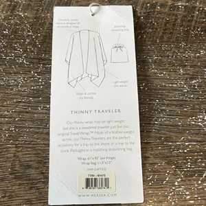 Mersea Thinny Traveler Travel Wrap White Navy Red Striped Poncho TTRV-WHITE NWT thumbnail 3