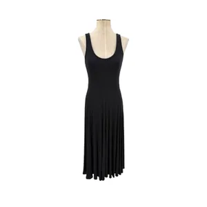 Marine Layer Lexi Rib Fit and Flare Midi Dress Black Sleeveless Size Small thumbnail 3