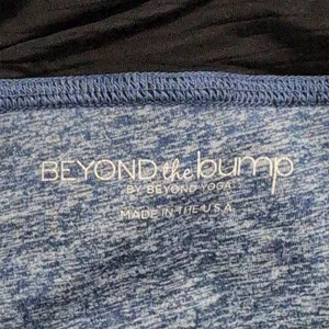 Beyond Yoga Beyond The Bump Blue Maternity Leggings Stretch Full Panel Size L thumbnail 4