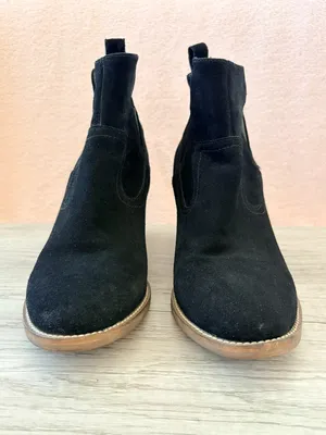 Blondo Irving Stacked 2.75" Wedge Ankle Boot Waterproof Black Suede B6564 9.5 thumbnail 2