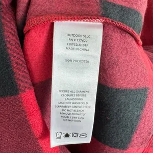 Eddie Bauer NWT Red Black Buffalo Plaid 1/4 Zip Lightweight Fleece Pullover Sz M thumbnail 5