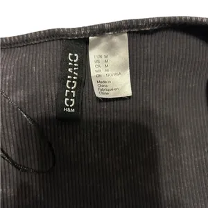 Hm Gray black square neck short sleeve Top size medium thumbnail 4