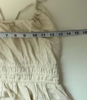 American Eagle Halter Open Back Handkerchief Hem Midi Dress Cream NWT thumbnail 11