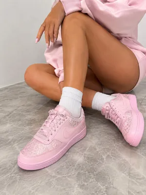 Nike Court Vision Low Shoes - Pink Lace Sneakers thumbnail 1