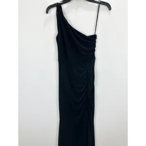 Lulus Especially Breathtaking Black Ruched One-Shoulder Maxi Dress Formal L NWT thumbnail 7
