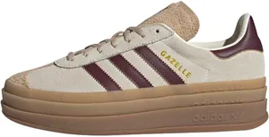 Adidas Gazelle Bold Leather Suede Platforms Burgundy Cream Maroon Sneakers Sz 8 white shoes thumbnail 2