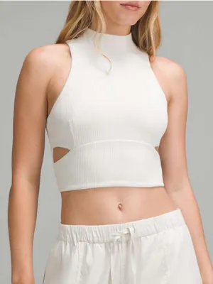 Lululemon Ribbed Softstreme Mockneck Cropped Tank Size Medium thumbnail 1