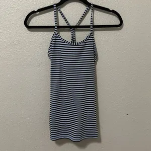 Lululemon Power Y Tank *Luon Parallel Stripe black and purple . New without tags thumbnail 6