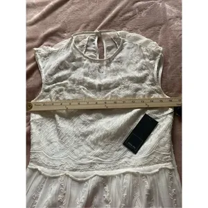 NWT Dolce Vita Kloey Silk Embroidery Dress Ivory Sz S. Formal Bridal cocktail thumbnail 11
