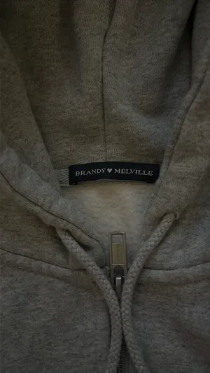 Brandy Melville Grey Zip-Up Hoodie thumbnail 2