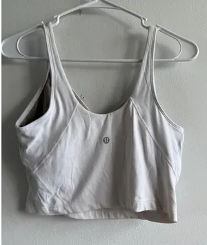 Lululemon Align Tank Top White Nulu Cropped Yoga Bra 8 LW1CRTS thumbnail 1