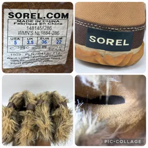 Sorel Womens 5 Boots Cozy Joan Tall Felt Faux Fur Tan Warm Pull On NL1884-286 thumbnail 8