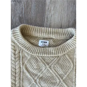 Cotton On Cream Cable Knit Cropped Sweater Fisherman Pullover Womens Size Medium thumbnail 9