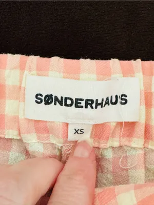 Sonderhaus Perfect Pants Pink & White Gingham Relaxed Fit Cotton Pants Size XS thumbnail 9