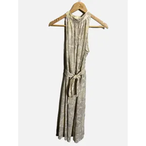 Prologue Midi Dress Womens Small Beige Floral Halter Neck Sleeveless Belted Boho thumbnail 3