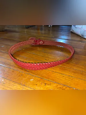 Capezio Vintage Braided Red Genuine Leather Waist Belt - Sz S-M thumbnail 2