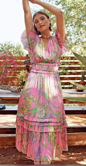 Current Air Sereia‎ Botanical Motif Midi Dress thumbnail 1