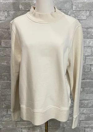 COS Cream Mix Media Textured Sweatshirt thumbnail 1