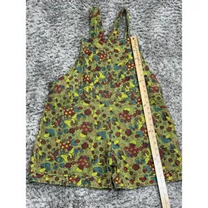 Vintage Jayli Women’s Mushroom Print Overall Shorts Retro Boho Hippie Size XL thumbnail 9