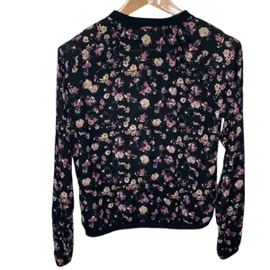 Maurices black chiffon floral print bomber jacket size M thumbnail 3