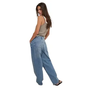 FREE PEOPLE WE THE FREE Cora Slouchy Jean Mid Rise Button Fly Meadow NEW thumbnail 5