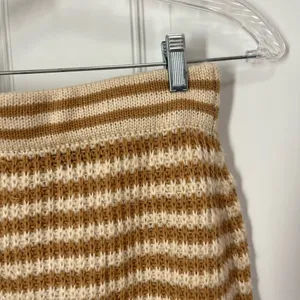 POL knit striped sweater style midi skirt‎ size small tan cream thumbnail 4