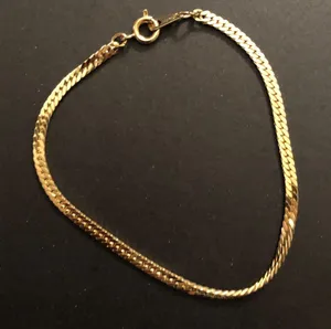 Gold tone snake chain bracelet Marked “Korea” thumbnail 1