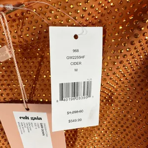 CULT GAIA Dari Metallic Cutout Column Gown Size Medium Cinder thumbnail 6