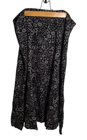 White Stag Women's Size 18 A-Line Flounce Skirt Black Gray Floral Zip Side thumbnail 1