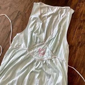 Vintage Silky Light Blue Nightgown with Embroidery thumbnail 5