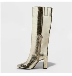 Gold knee high boots Size 8 thumbnail 2