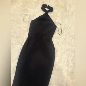 NEW Amanda Uprichard Queen Halter Maxi Gown in Black Revolve Sz S thumbnail 5