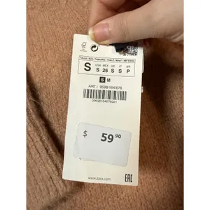 NWT Zara Women Tan Brown Open Back Long Sleeve Sweater Mini‎ Dress Size Small thumbnail 6