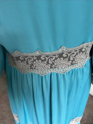Venus Turquoise Lace Trim Maxi Dress thumbnail 7