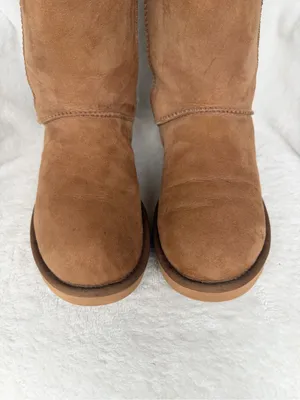 UGG CHESTNUT TAN SUEDE LEATHER & SHEEPSKIN S/N 1010258 Klea Mid-calf BOOTS Sz 9 thumbnail 4