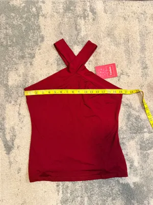 NWT Verdusa Burgundy Cross Front Top thumbnail 2