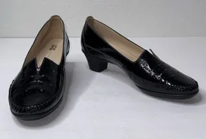 SAS Sonyo TriPad Comfort Black Patent Leather Pump‎ Sz11M Retro Grannycore Dance thumbnail 1