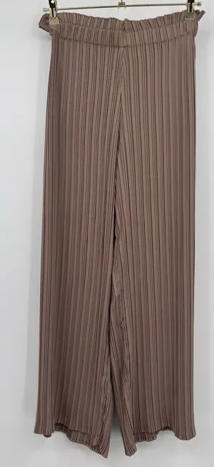 Joie Pleated Palazzo Pants Womens Small Mocha Taupe Elastic Waist Casual Lounge thumbnail 1