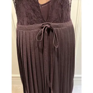 Vtg Tracy Reese Shimmer Maxi Gown Pleated Lace Y2K Whimsigoth Fairy Deep Purple thumbnail 5
