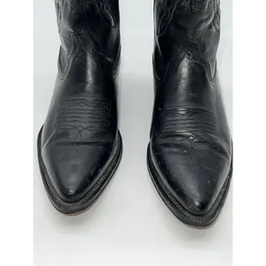 Pistolero Black All Leather Embroidered Cowboy Boots Women's Sz 24.5-7.5/Men 5.5 thumbnail 6